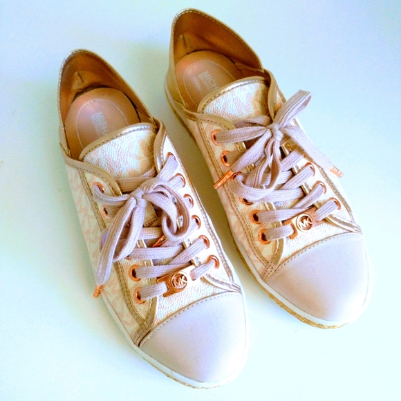 MICHAEL KORS Rose Gold Kristy Slide Sneakers - Picture 2 of 13